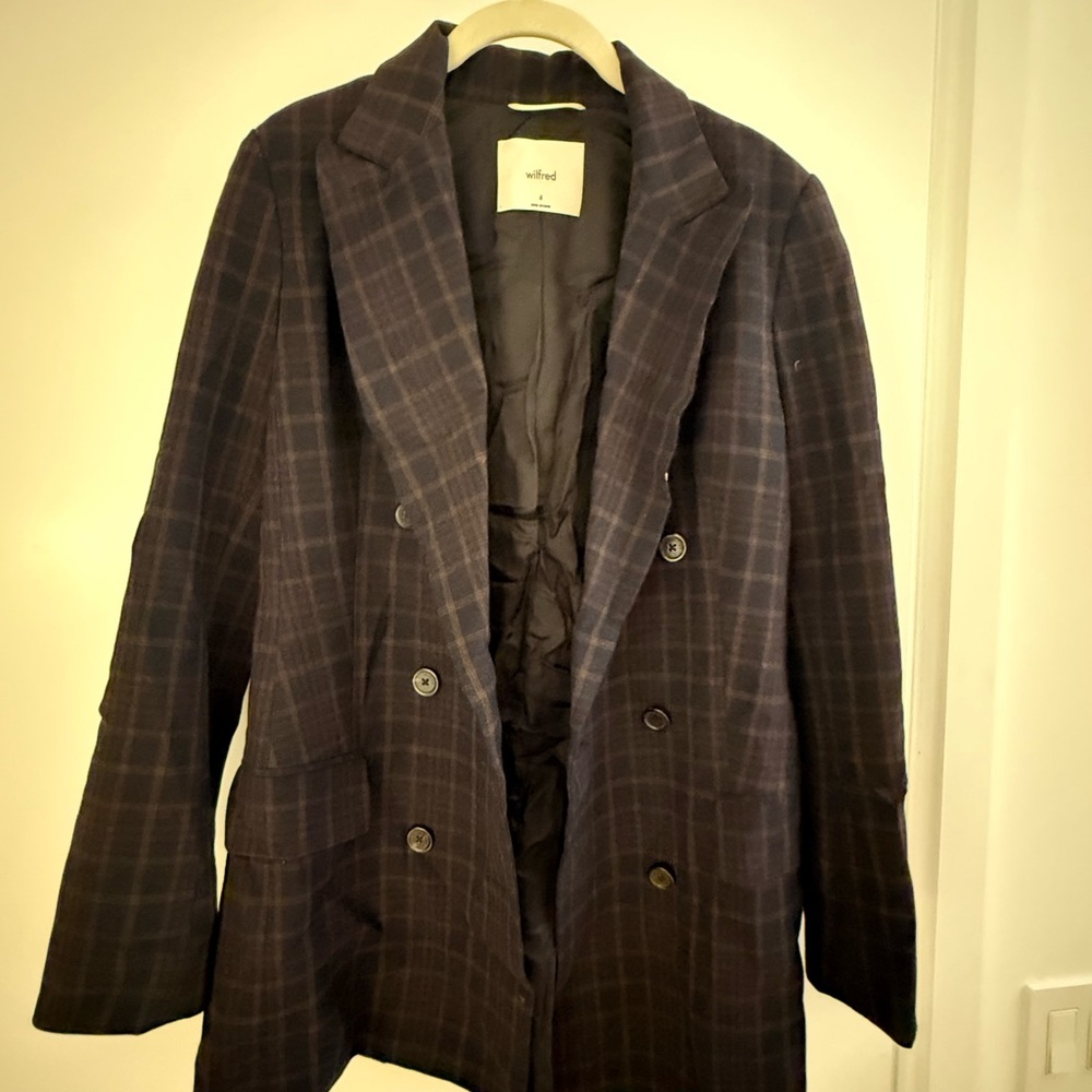 Wilfred Dark Checkered Jacket